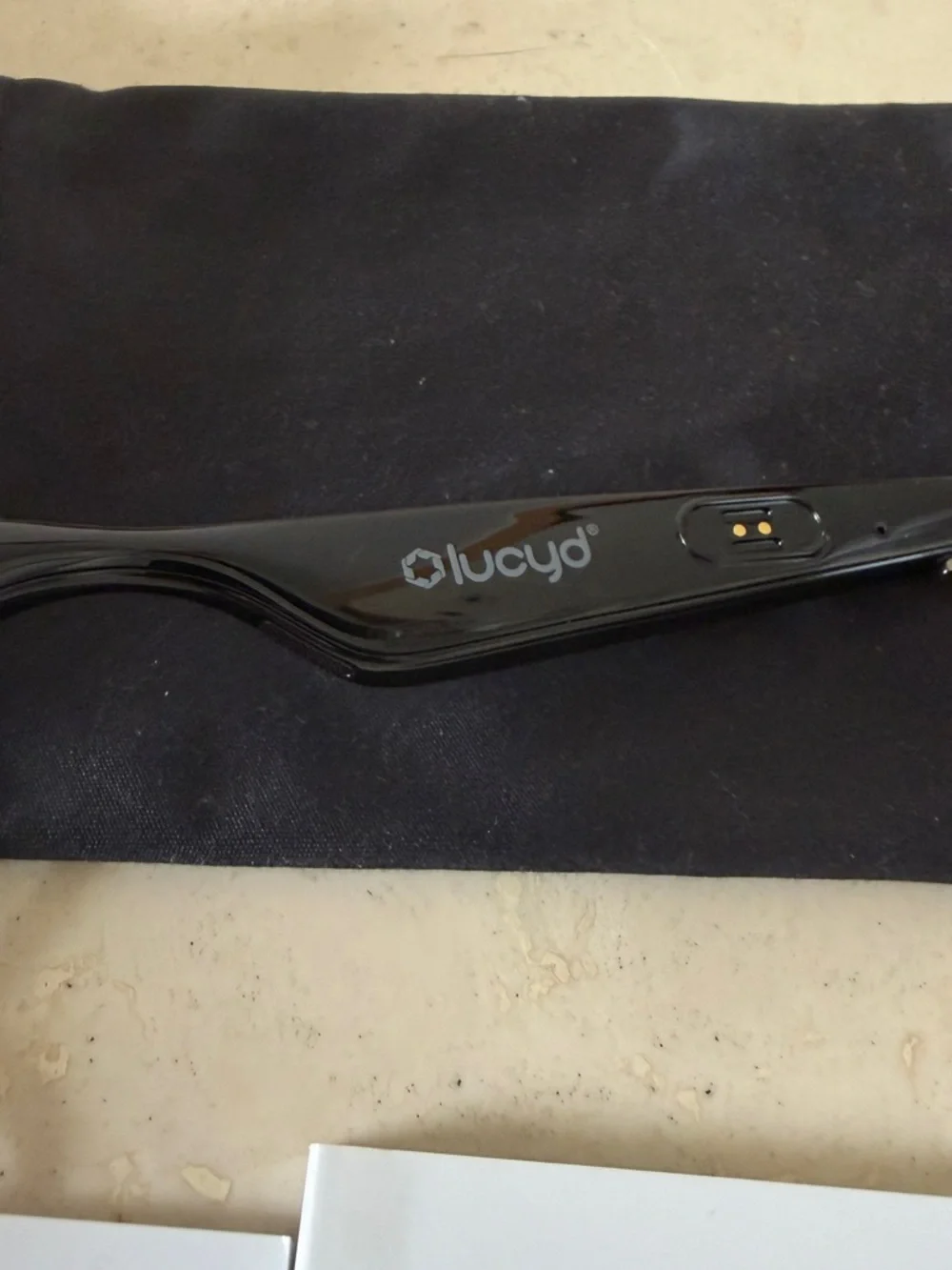 Lucyd Lyte Clear Frame Sunglasses with black arms